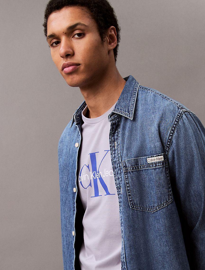 Calvin Klein Mens Monogram Logo Tee - Yellow Product Image