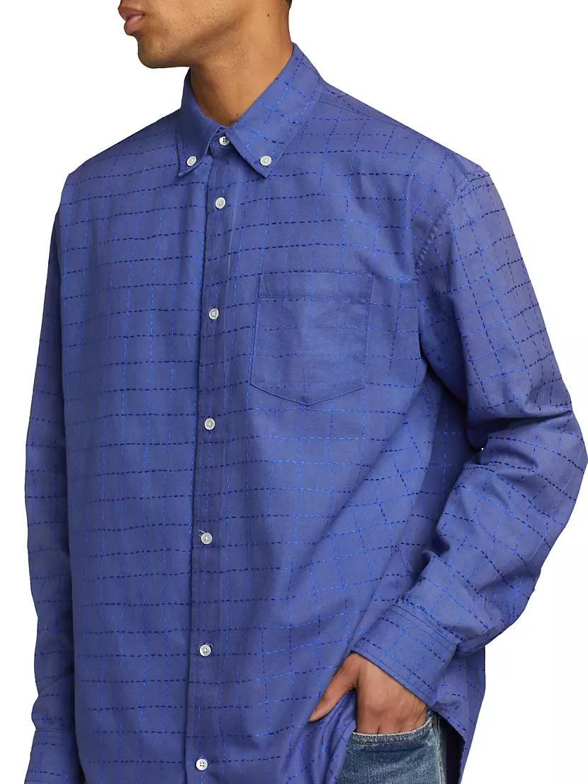 Check Cotton Oxford Button-Down Shirt Product Image