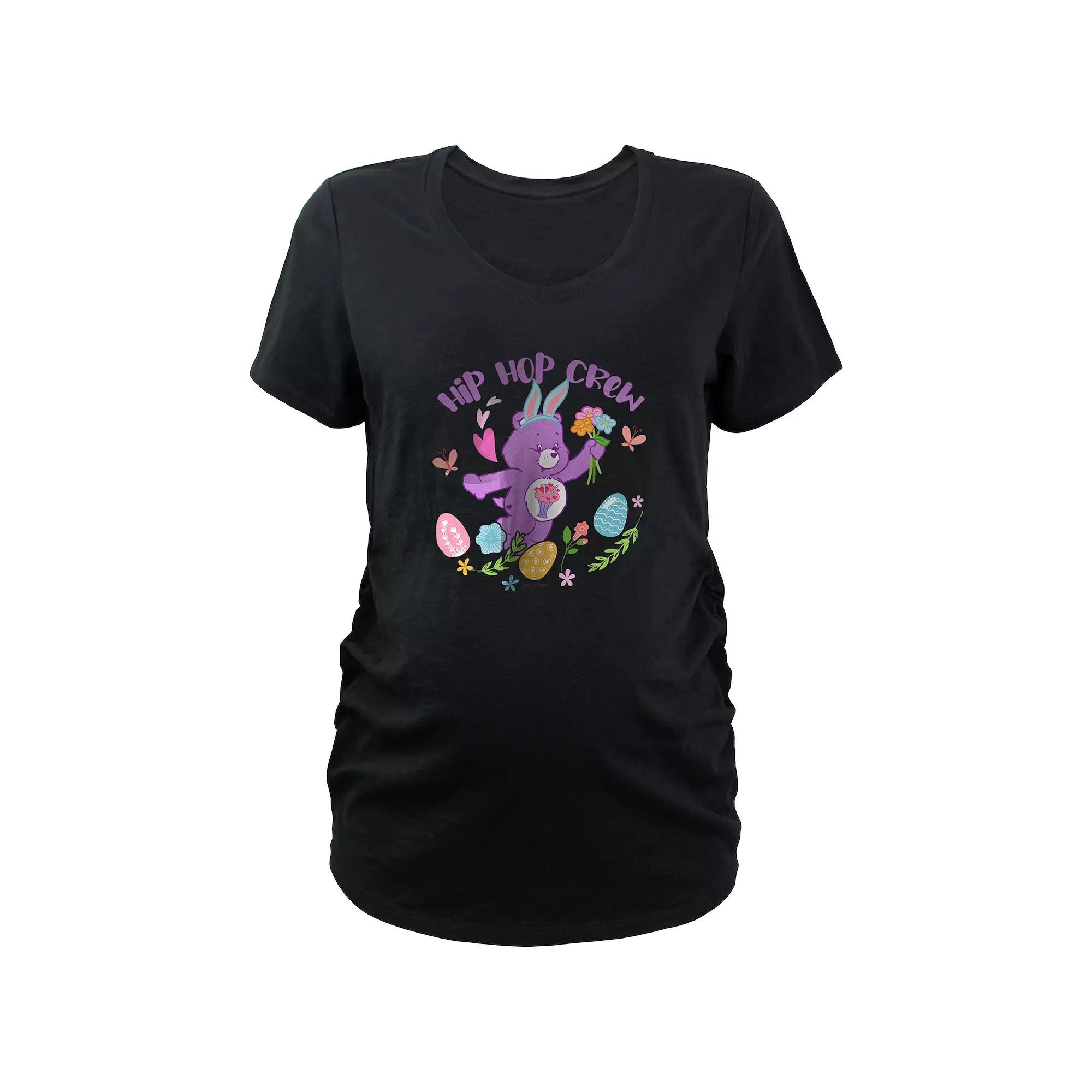 Maternity Care Bears Hip Hop Crew V-Neck Graphic Tee, Women's,  Product Image