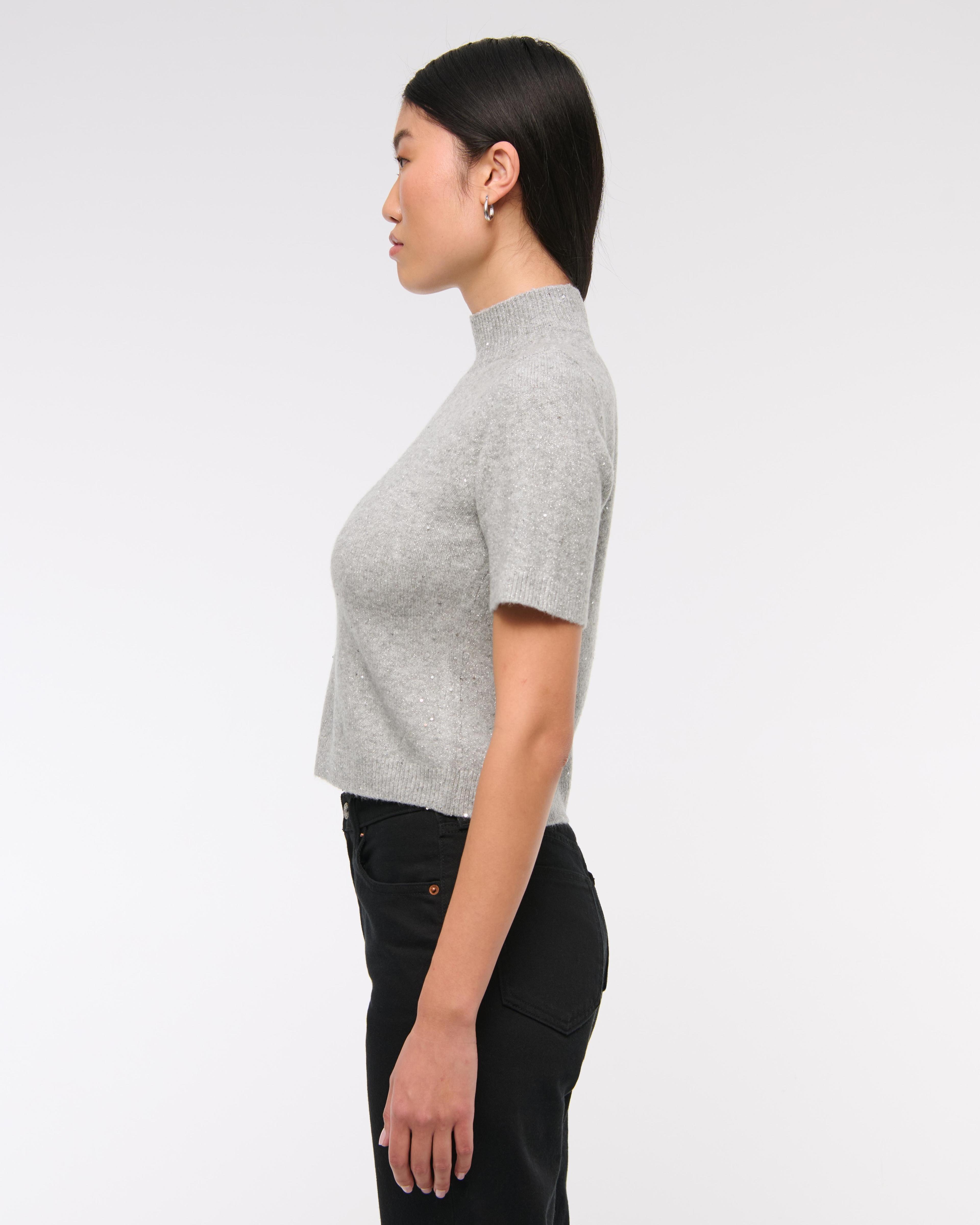 Lurex Mockneck Sweater Tee Product Image