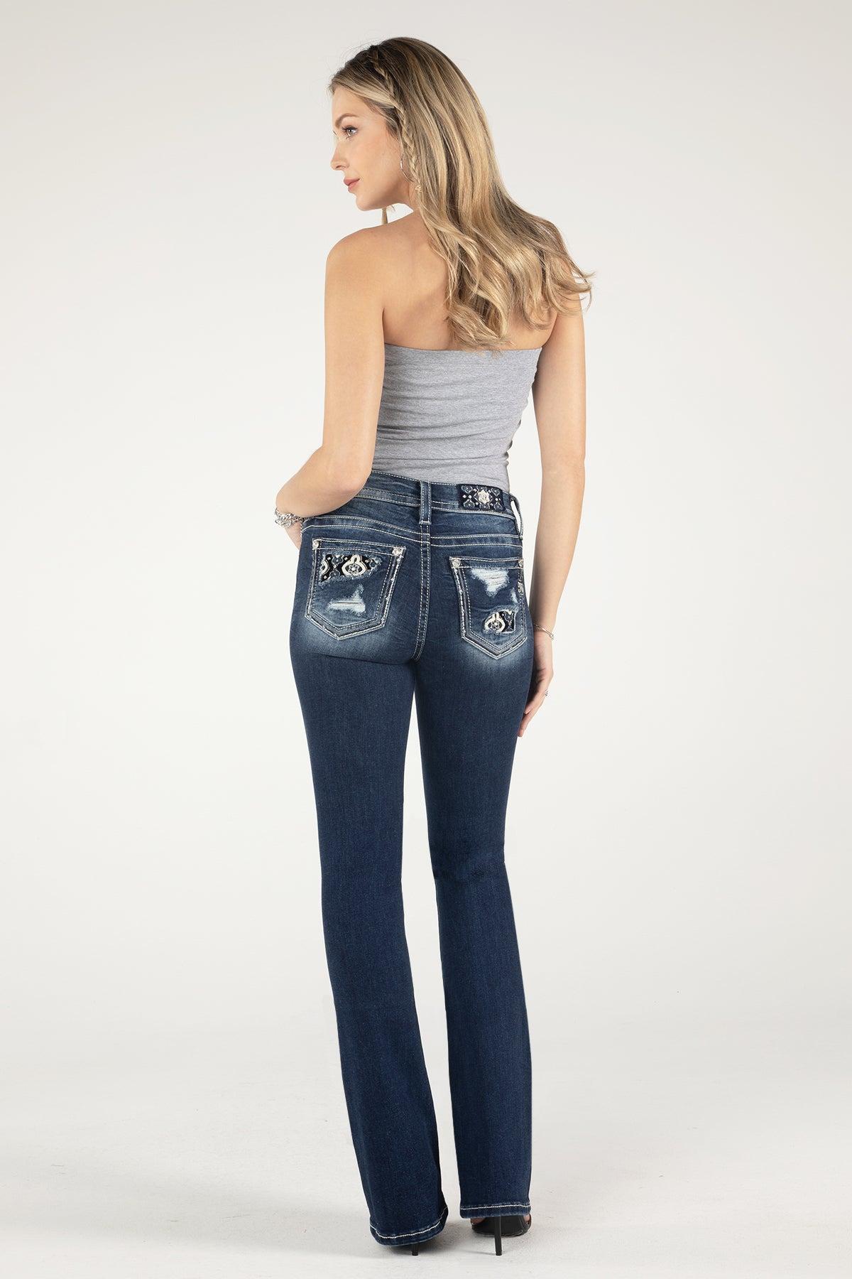 Sparkling Starry Night Patch Bootcut Jeans Product Image