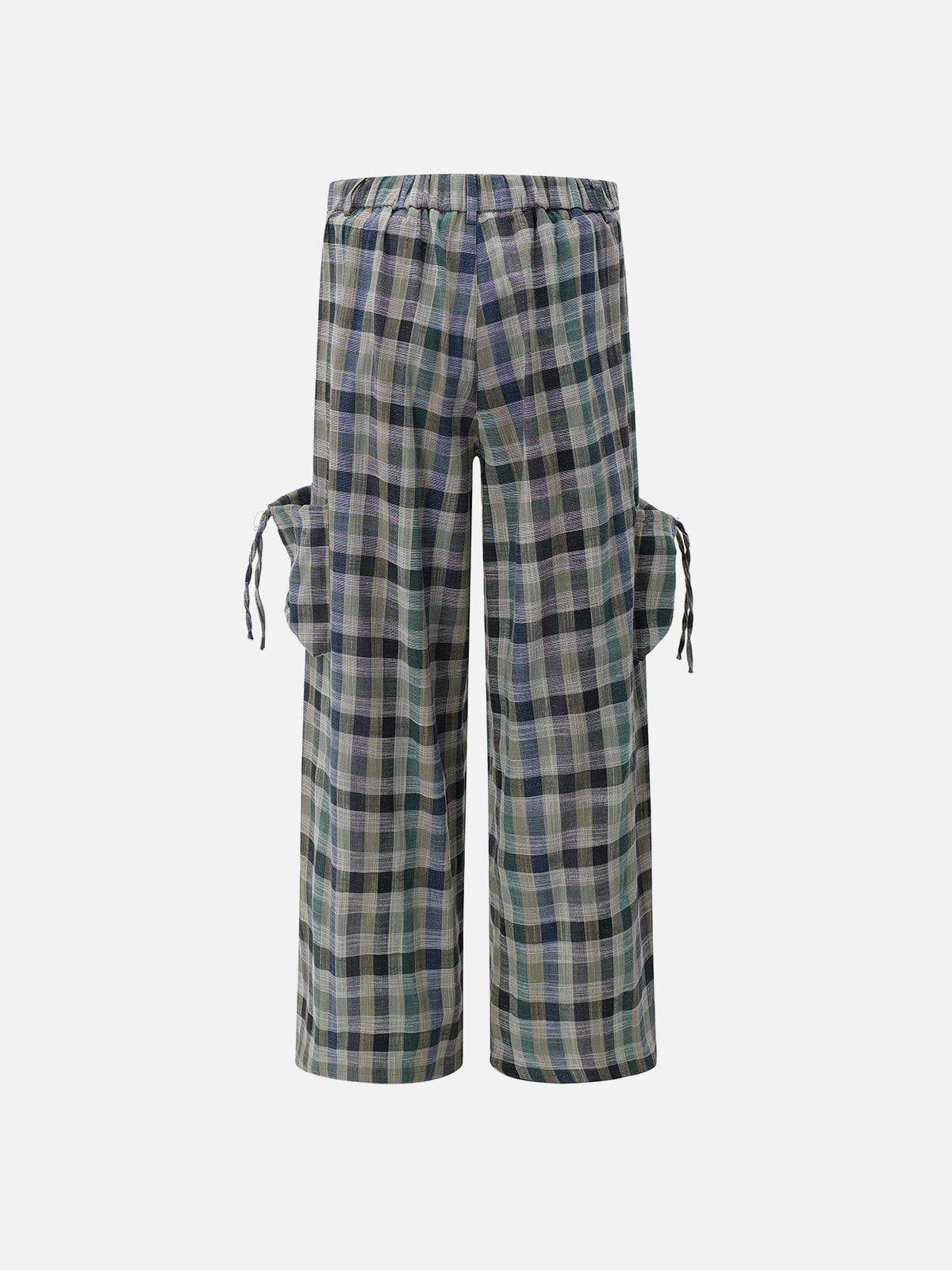 Aelfric Eden Plaid Wrinkle Loose Pants Product Image