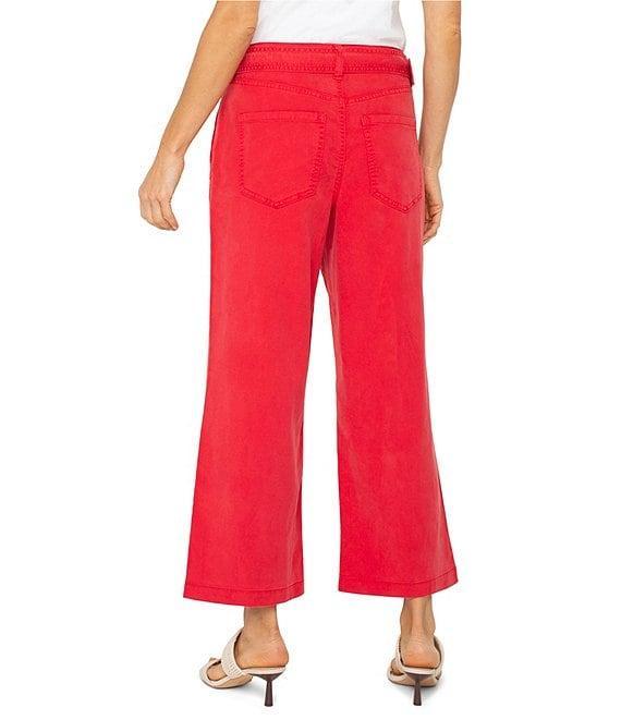Liverpool Los Angeles Petite Size Stride High Rise Belted Wide Leg Crop Pants Product Image