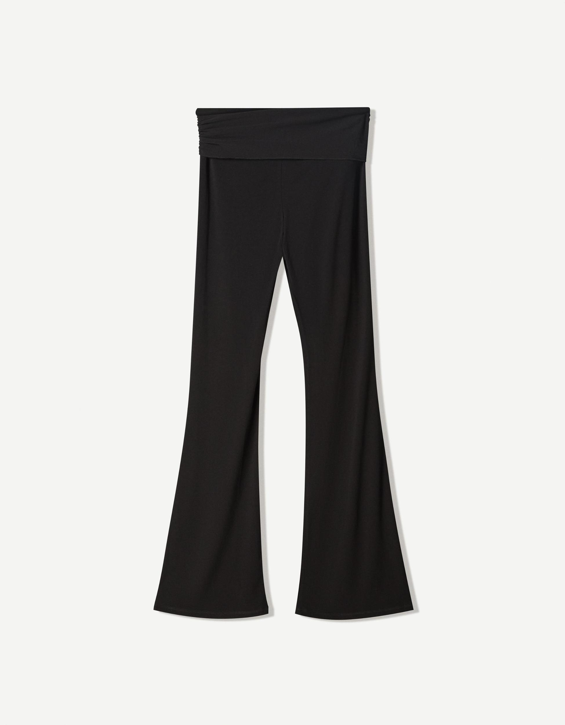 Flared pants with tied front Product Image