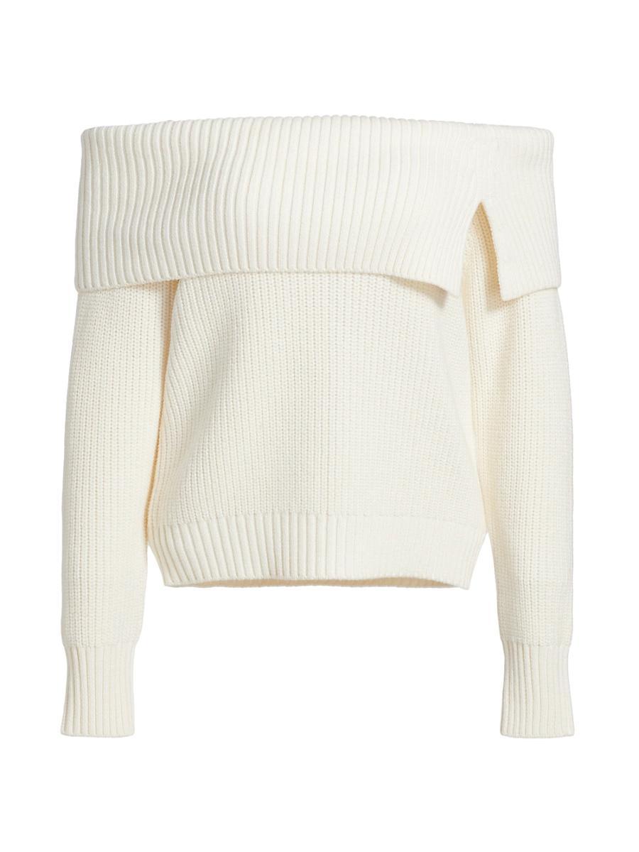 Womens Off-The-Shoulder Chunky Sweater Product Image