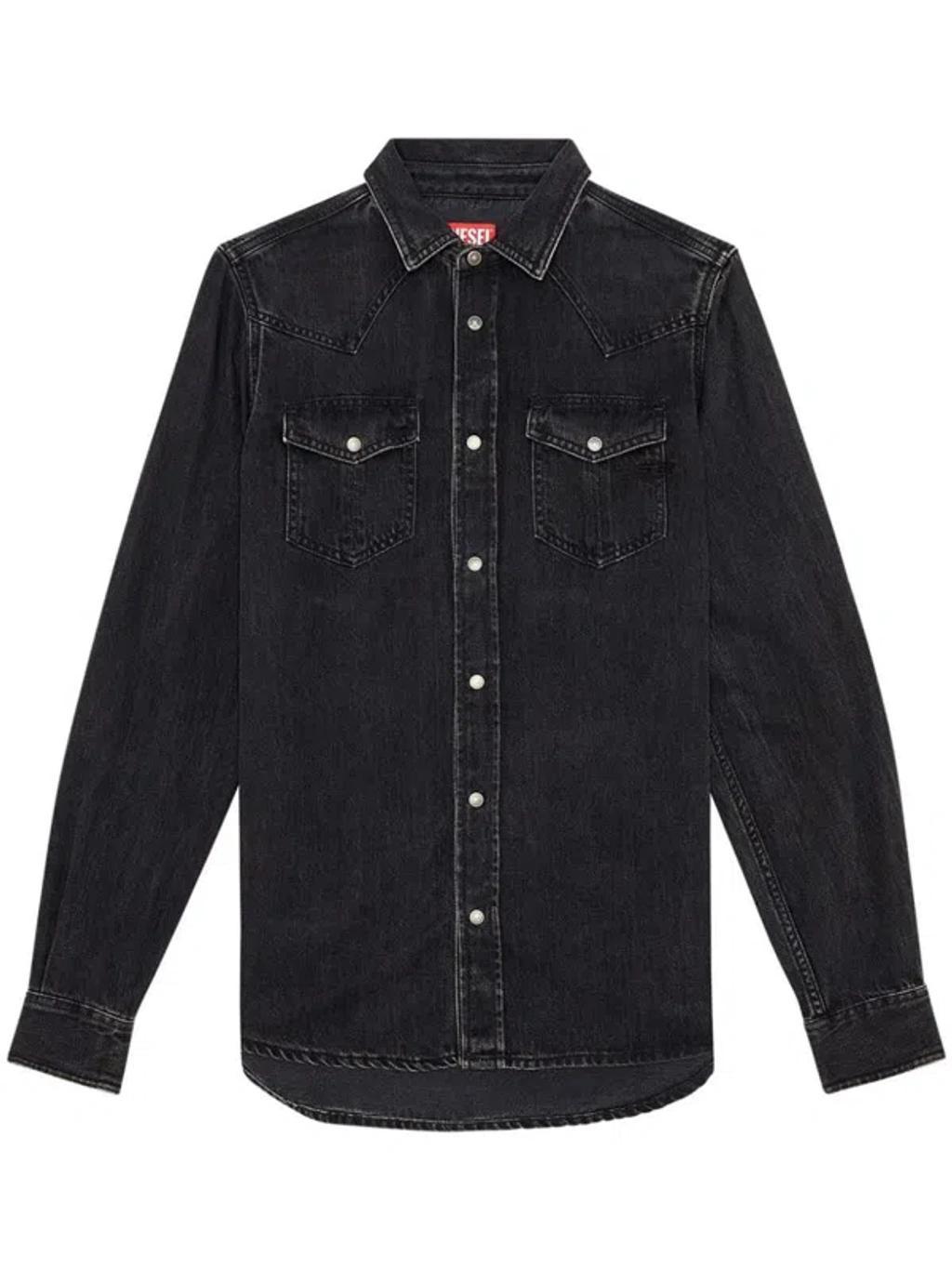 Flap Pocket Wool-blend Overshirt In Black Product Image