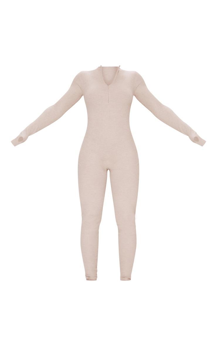 Stone Zip Detail Knitted Jumpsuit Product Image