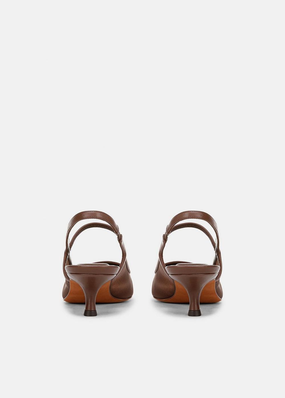 Venice Leather and Mesh Slingback Kitten Heel Product Image