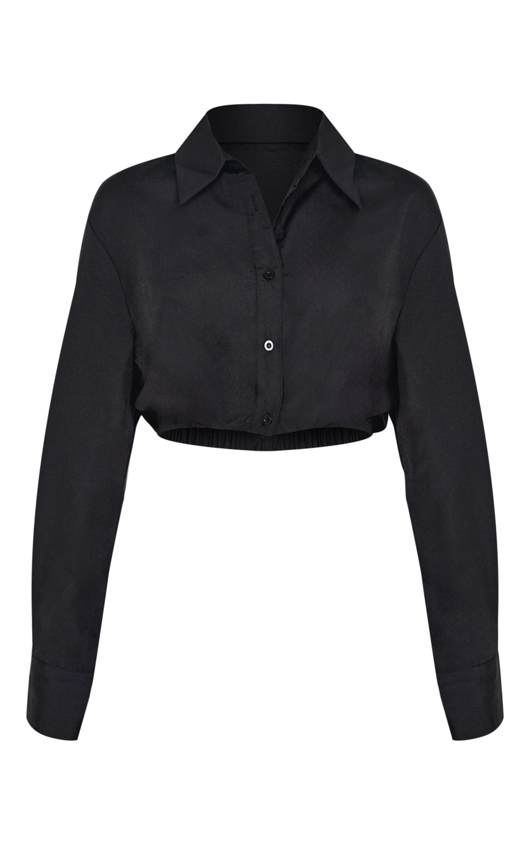 Black Cropped Shirt Product Image