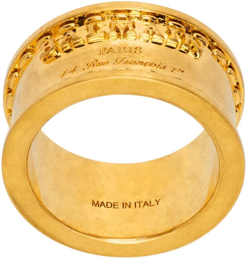 BALMAIN Gold  Signature Tubular Ring In 1ka Or Product Image