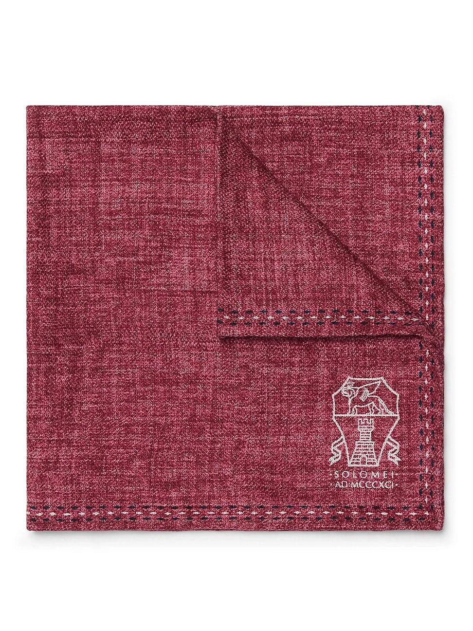 Mens Silk Pocket Square with Logo Product Image