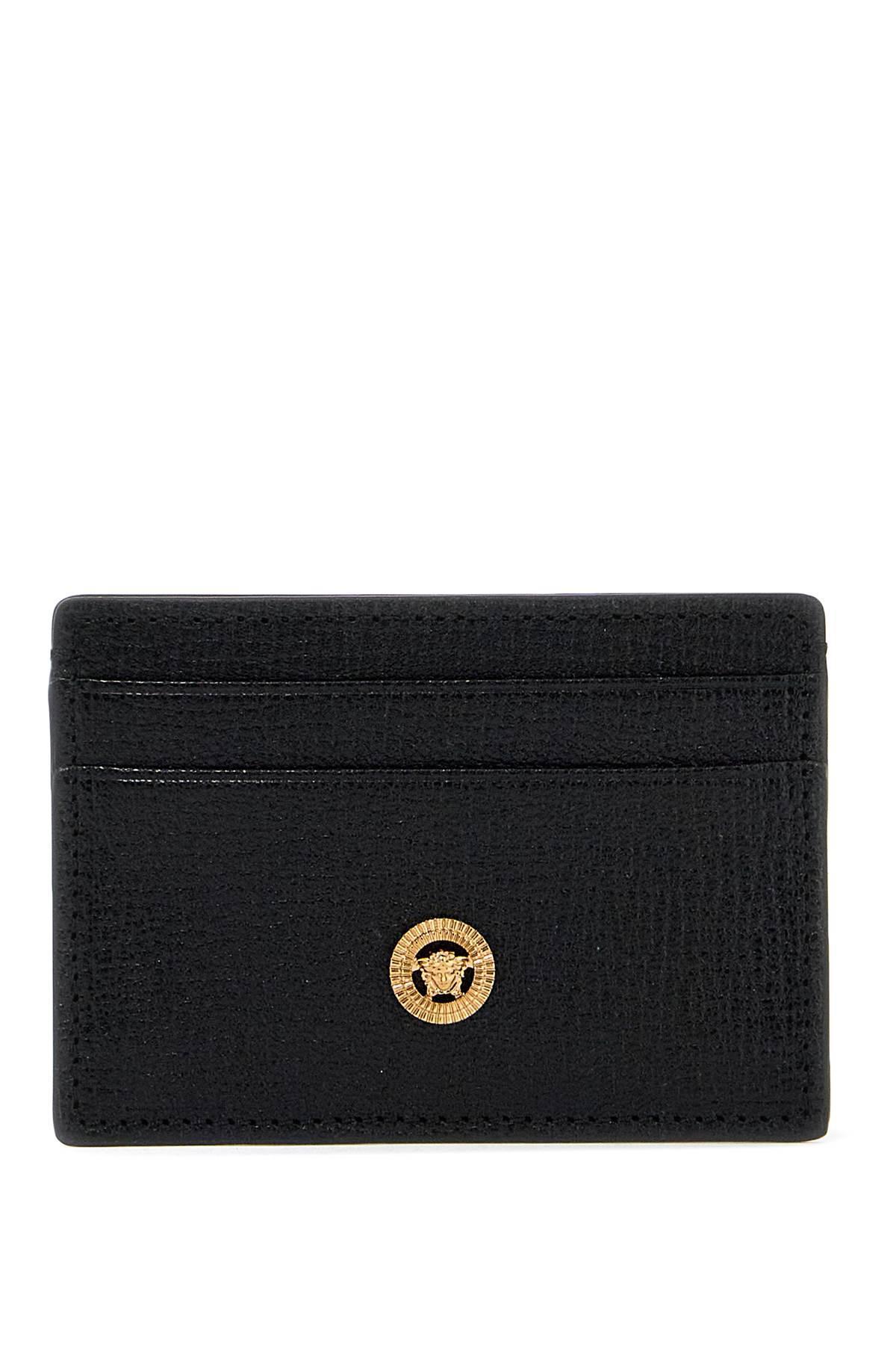 VERSACE Medusa Leather Card Case In Black Product Image