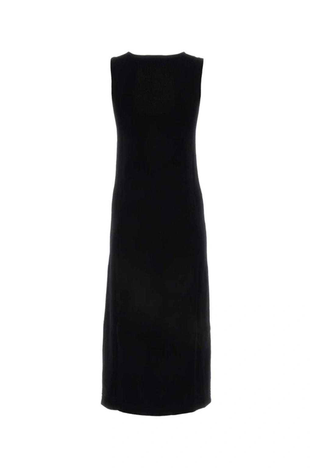 JIL SANDER V-neck Knitted Midi Dress In Multicolor Product Image