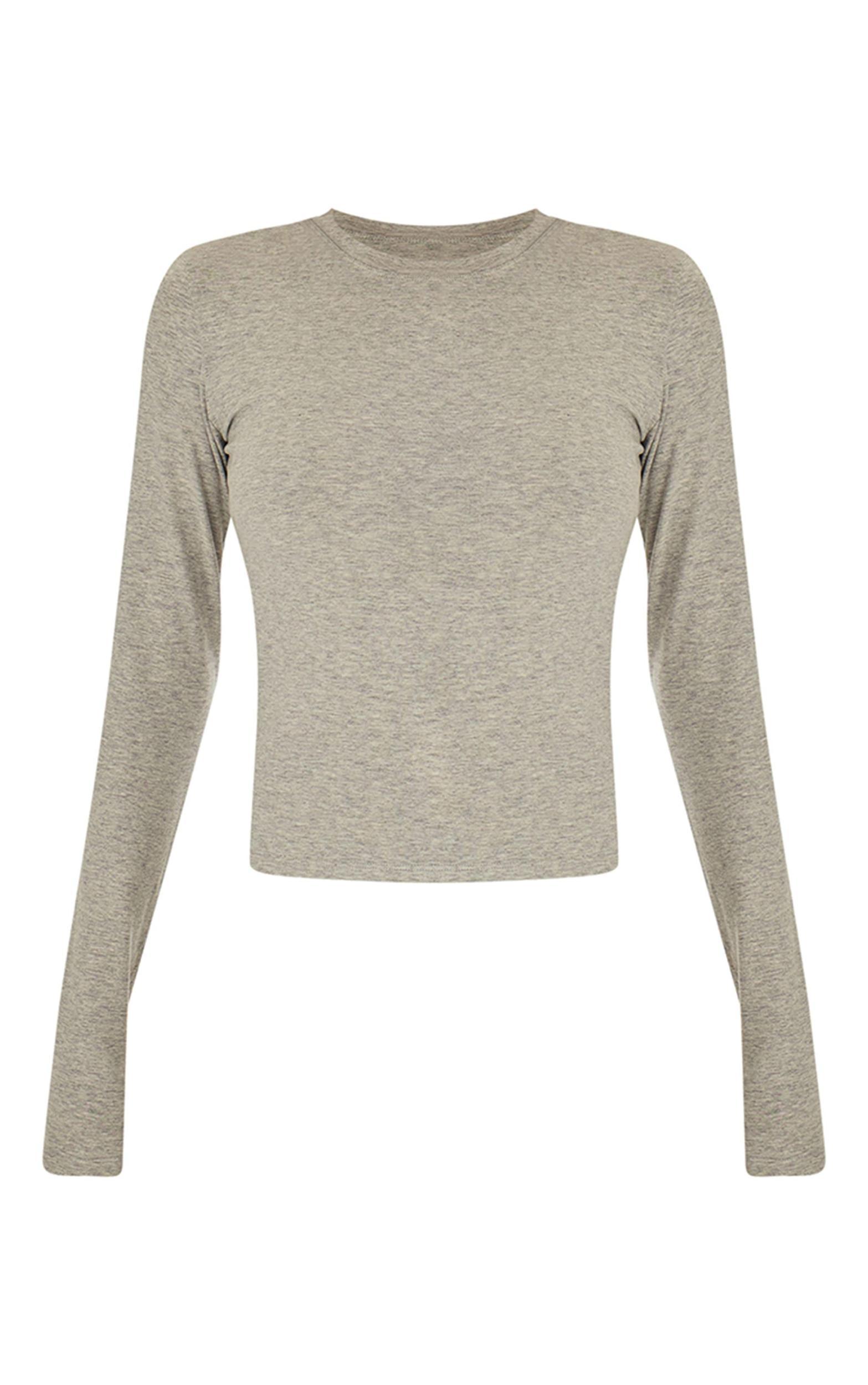 Ash Grey Sculpt Long Sleeve Gym Top Product Image