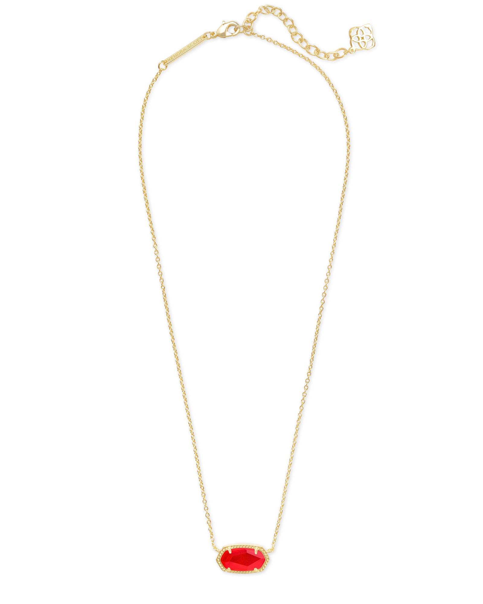 Elisa Gold Pendant Necklace in Red Illusion Product Image