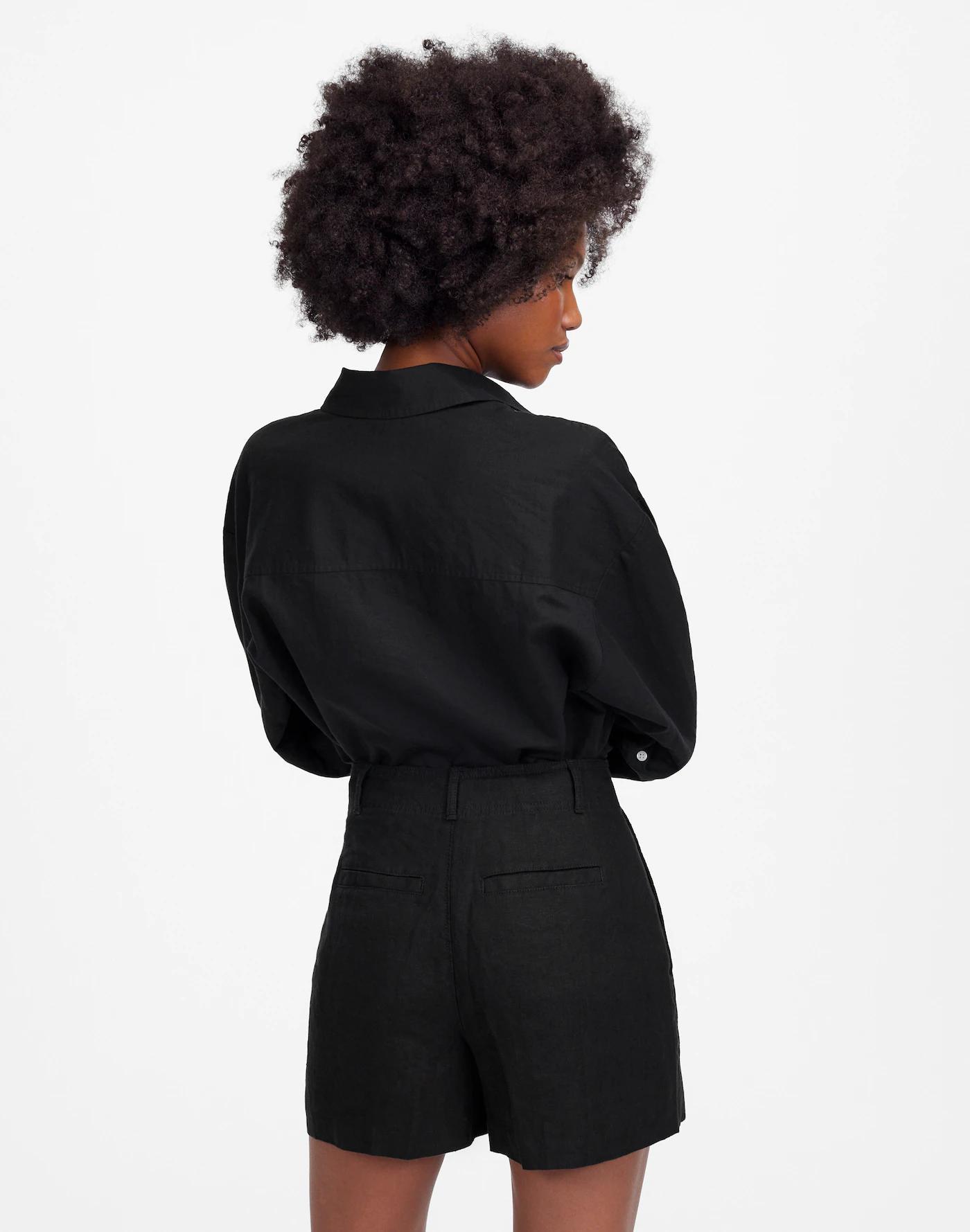 Pintucked Shorts in 100% Linen Product Image