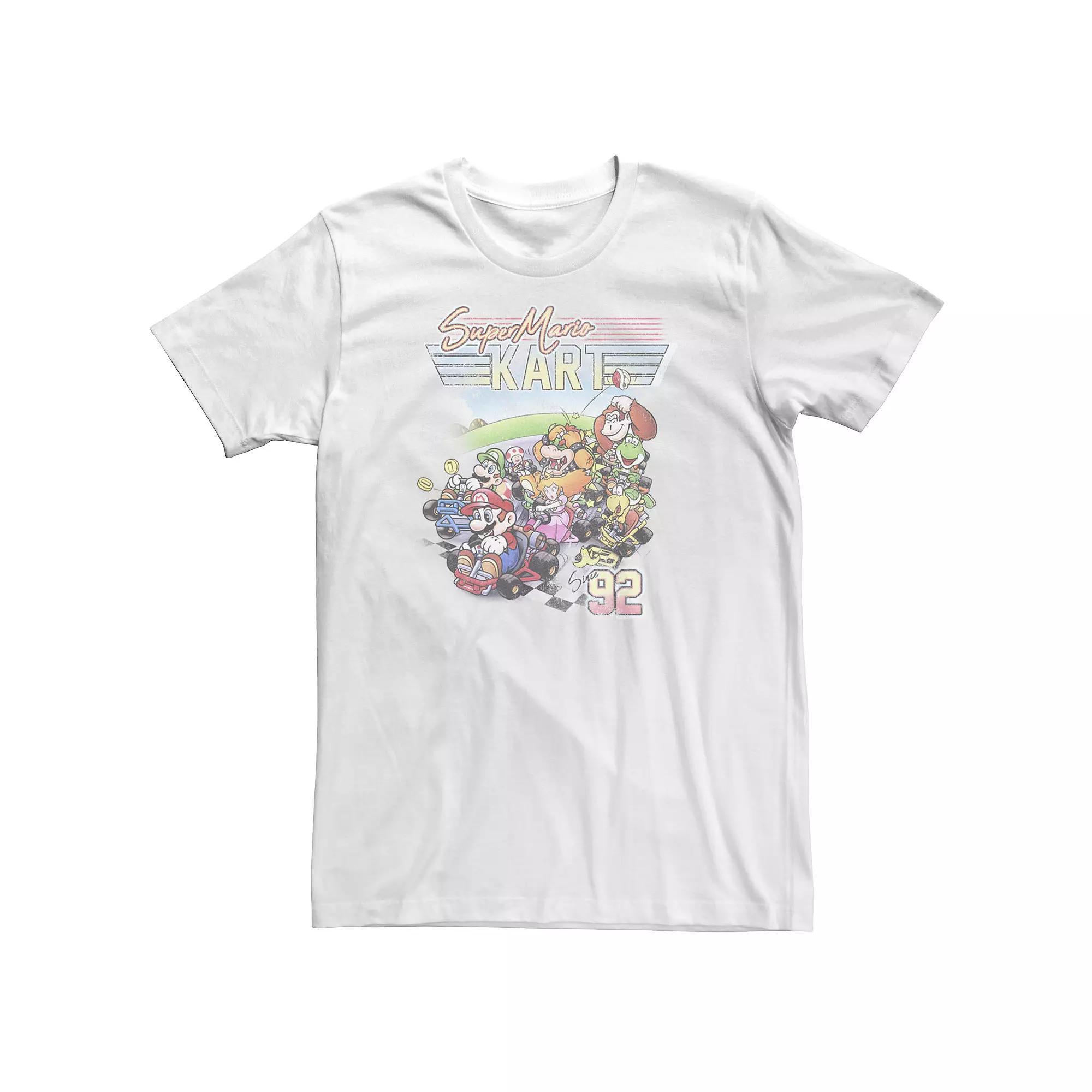 Big & Tall Mario Kart 92 Group Shot Distressed Tee, Men's,  Product Image