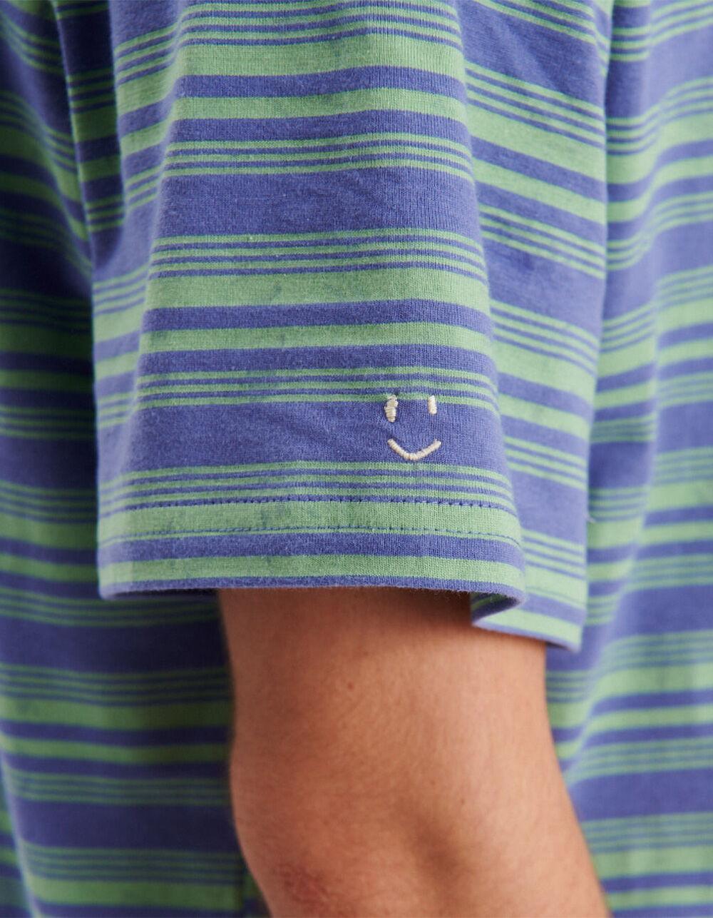 THE CRITICAL SLIDE SOCIETY Bone Yard Mens Stripe Pocket Tee - BLUE Product Image