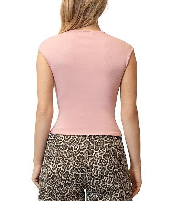 Stevie By Steve Madden Cap Sleeve Square Neck Cropped Top Product Image