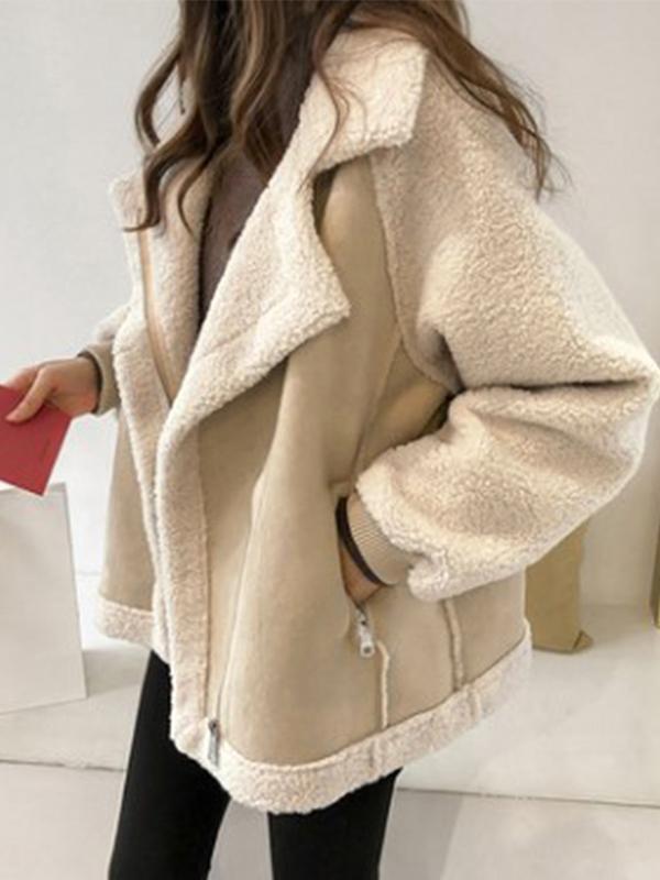 Lambswool Suede Patch Loose Jacket Product Image