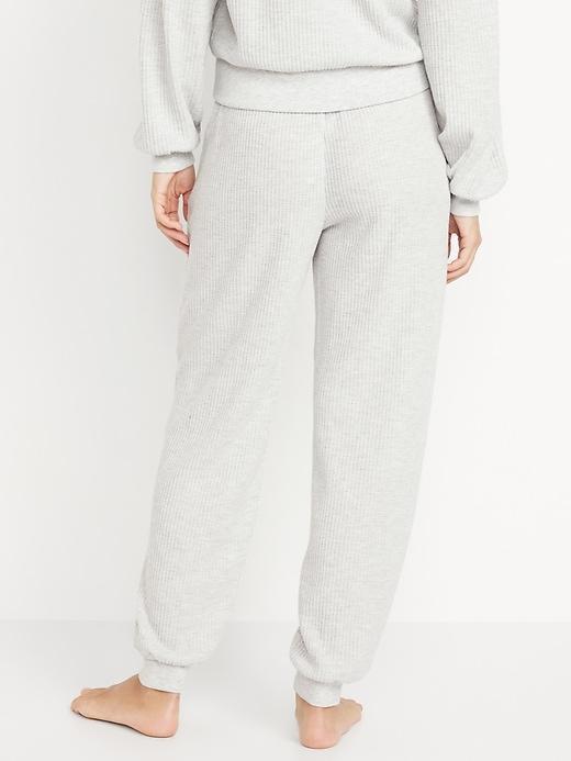 High-Waisted Waffle Lounge Joggers Product Image