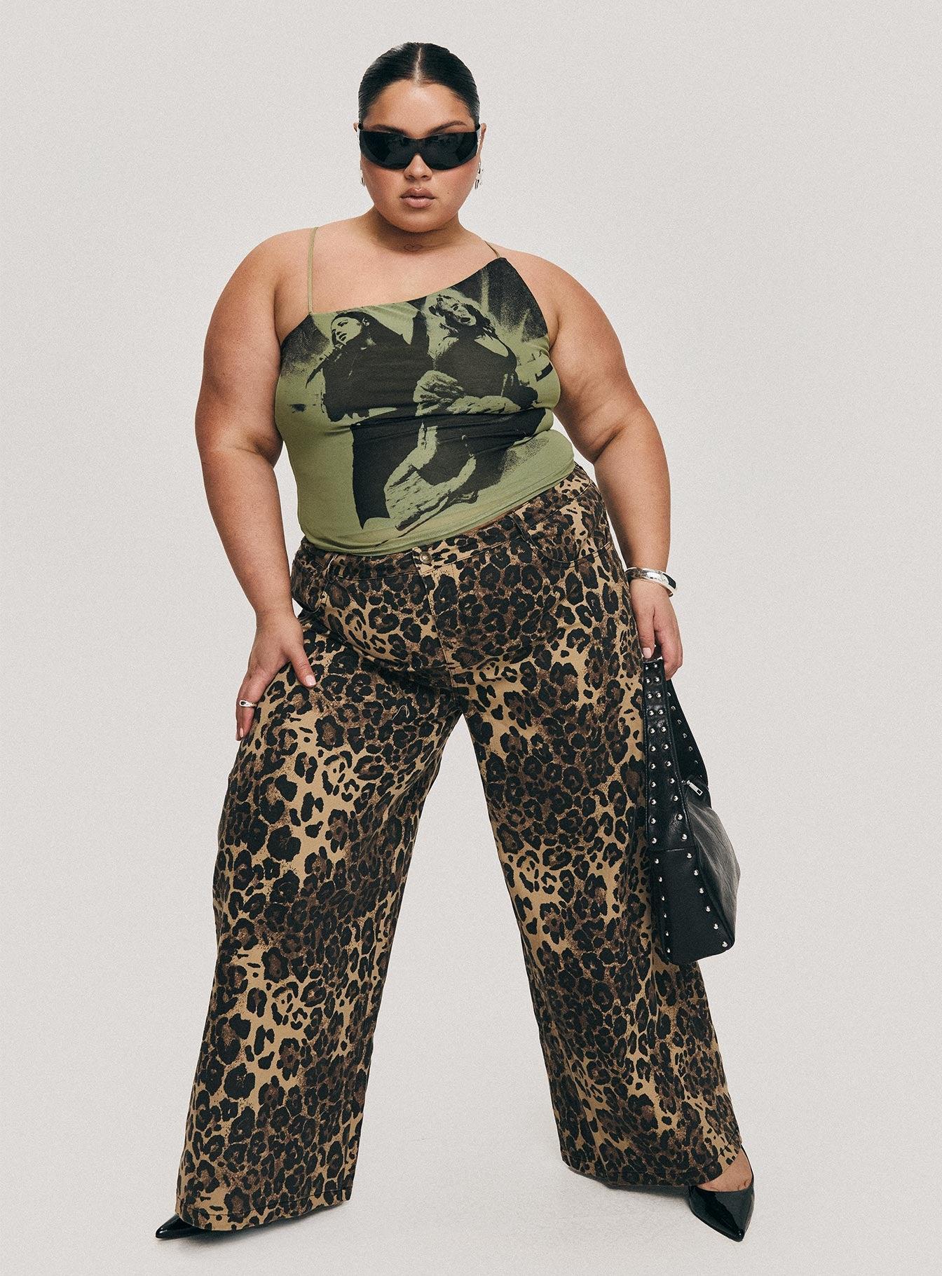 Pantar Low Rise Pants Leopard Curve Product Image