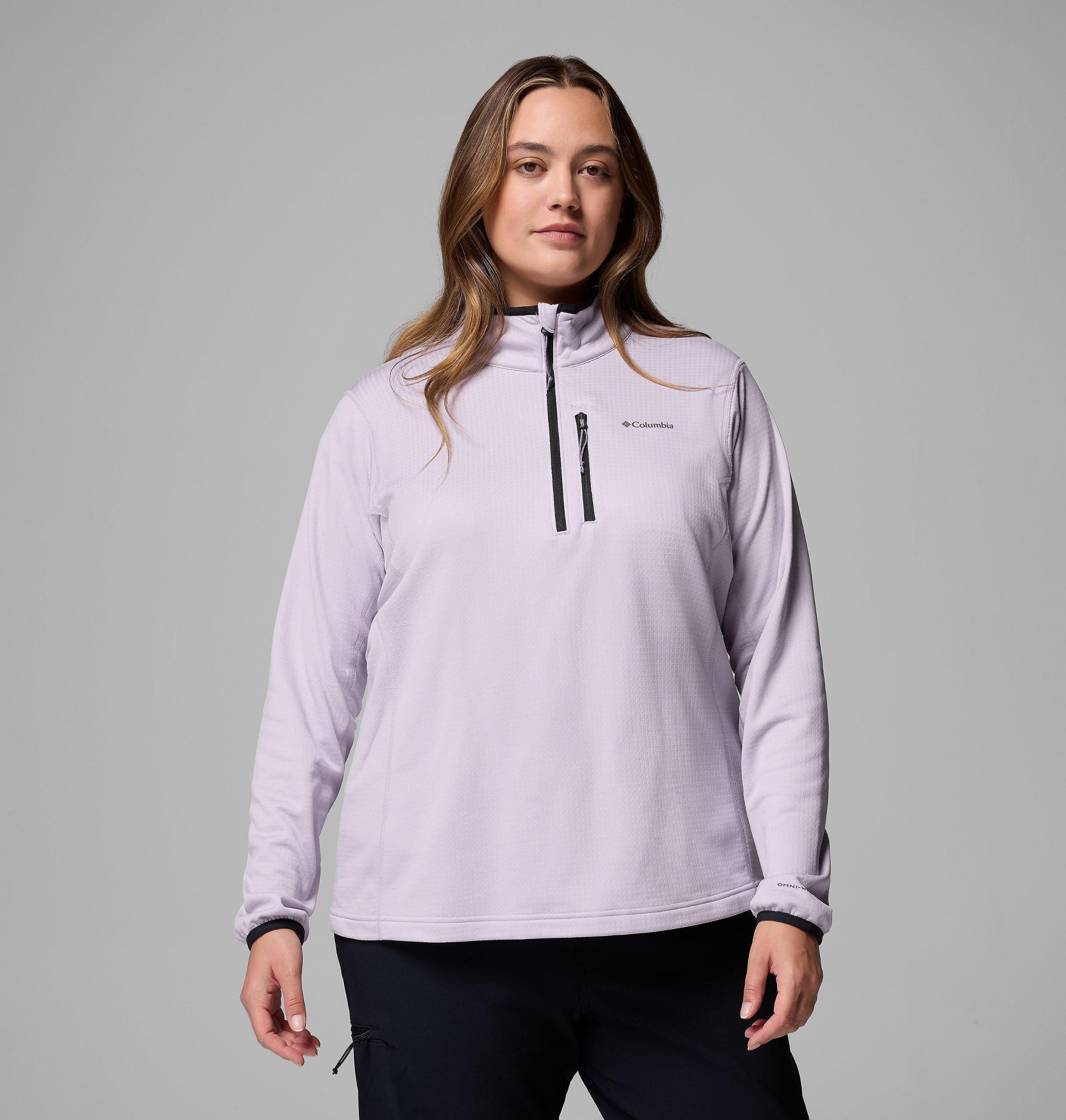Columbia Womens Essential Hike Grid Fleece Half Zip Jacket - Plus Size- Product Image