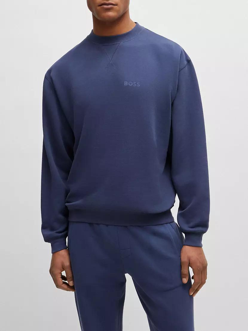 Cotton-Terry Relaxed-Fit Sweatshirt with Flocked Logo Product Image