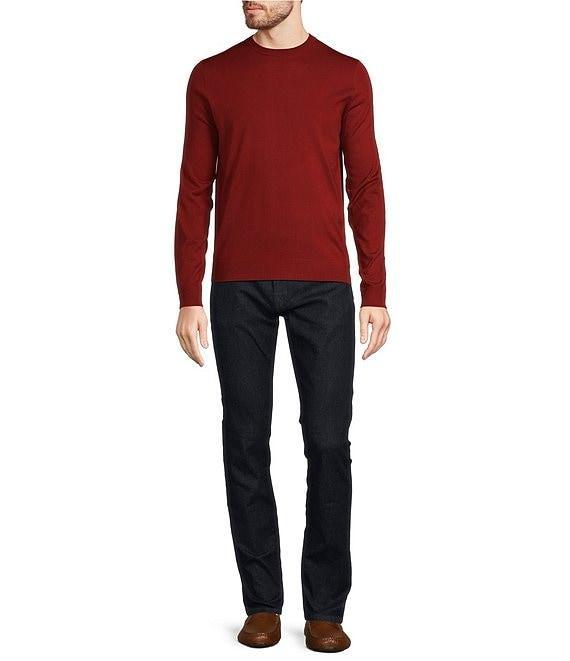 Murano Solid Performance Textured Long Sleeve Crew Neck Sweater Product Image