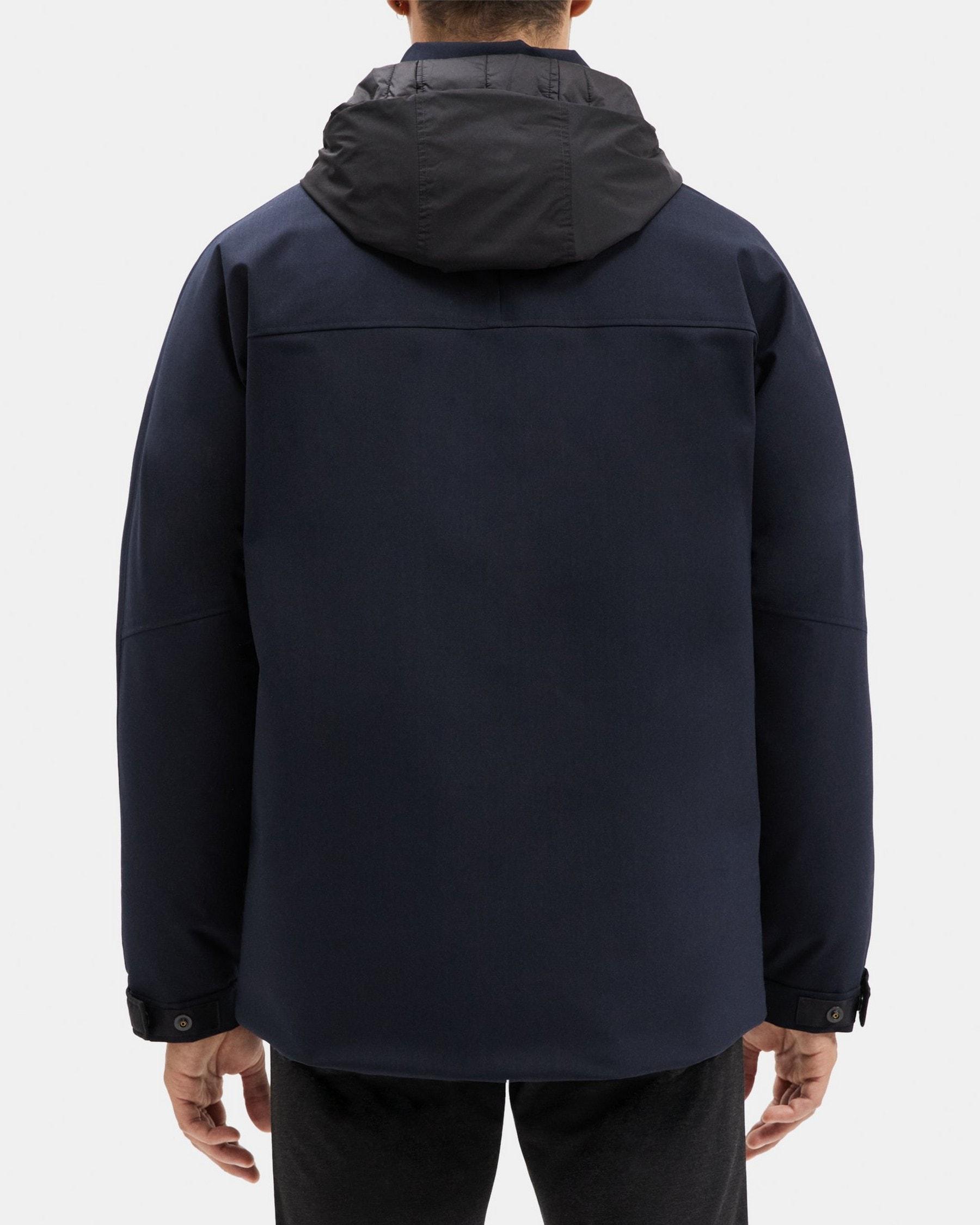 Hooded Zip-Up Jacket in Bonded Wool-Blend Product Image