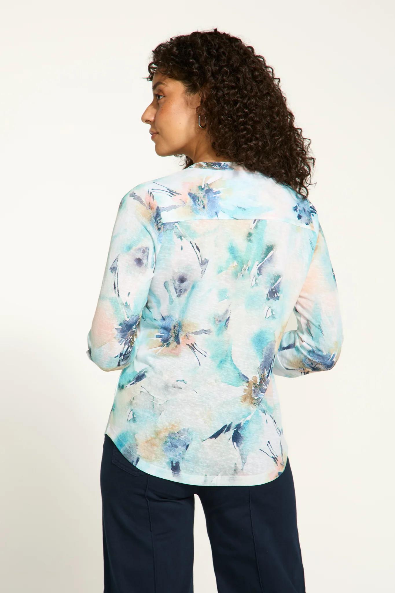 ALANI PRINT HENLEY TOP Product Image