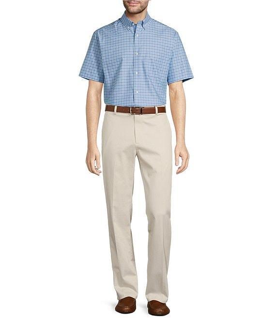 Roundtree & Yorke TravelSmart Easy Care Short Sleeve Thin Plaid Sport Shirt Product Image