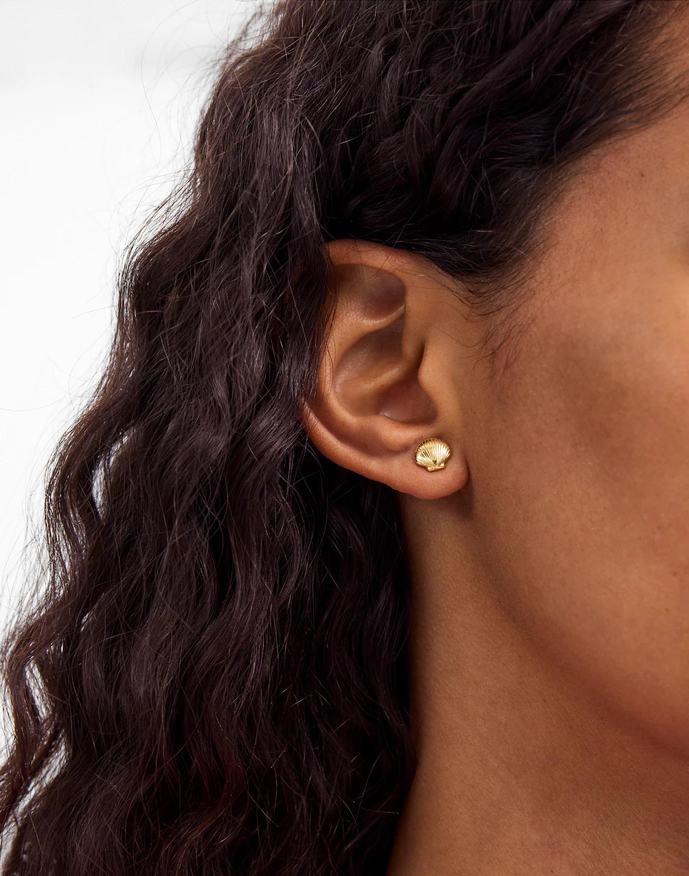 Demi-Fine Shell Stud Earrings Product Image