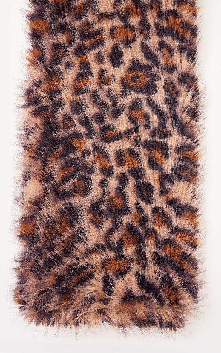 Leopard Faux Fur Double Lined Scarf Product Image