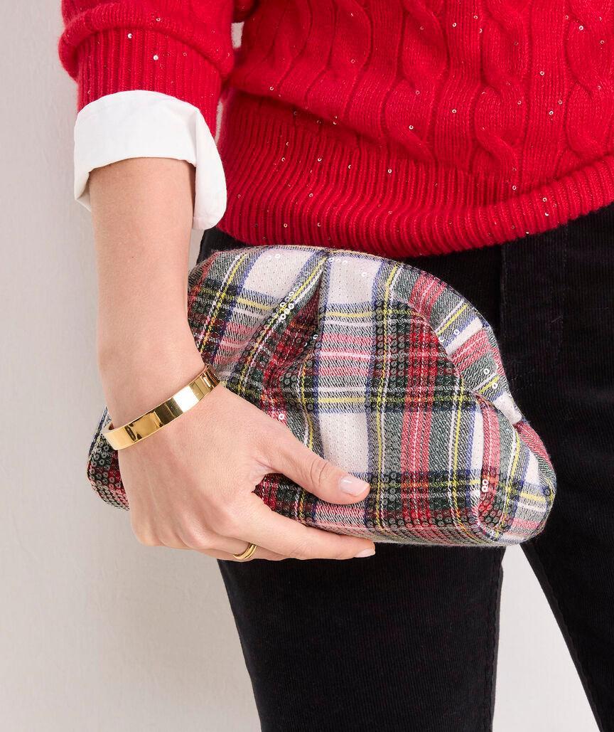 Glossy Tartan Clutch Product Image