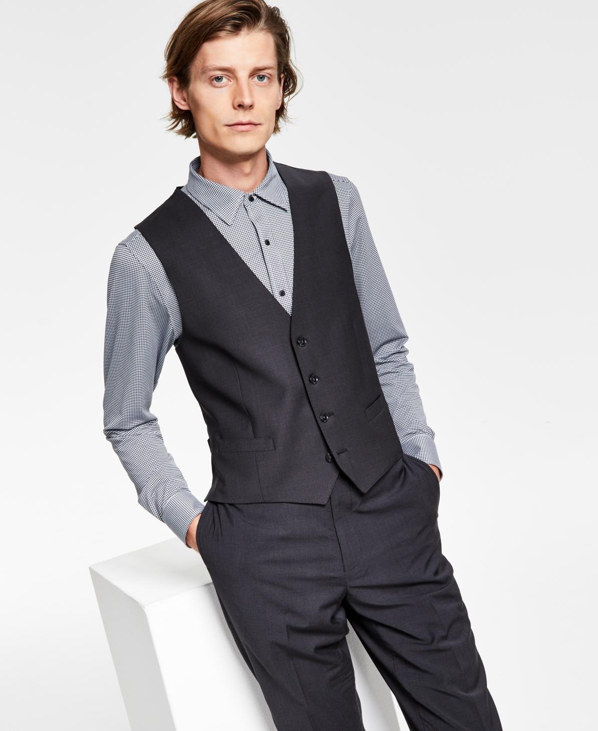 Calvin Klein Mens Slim-Fit Wool Infinite Stretch Suit Vest Product Image