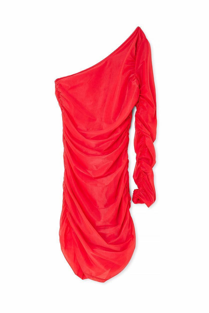 One Shoulder Rouched Mini Dress Product Image