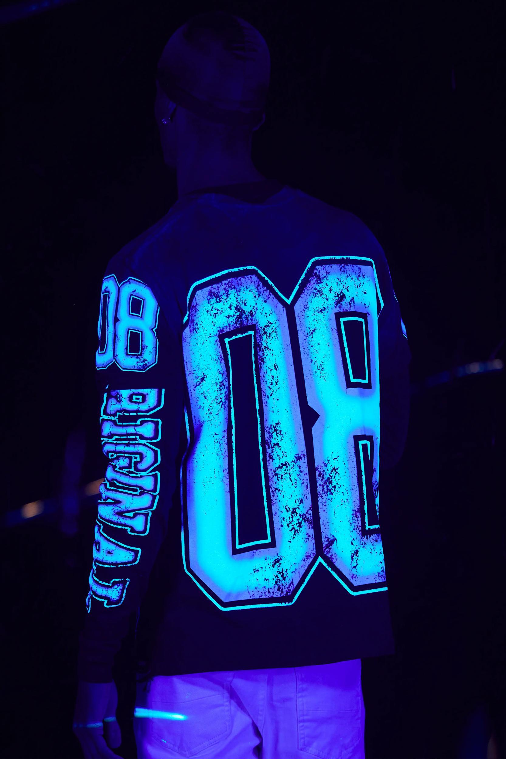 Fields Black/Purple Double Layer Long Sleeve Graphic T-Shirt Male Product Image