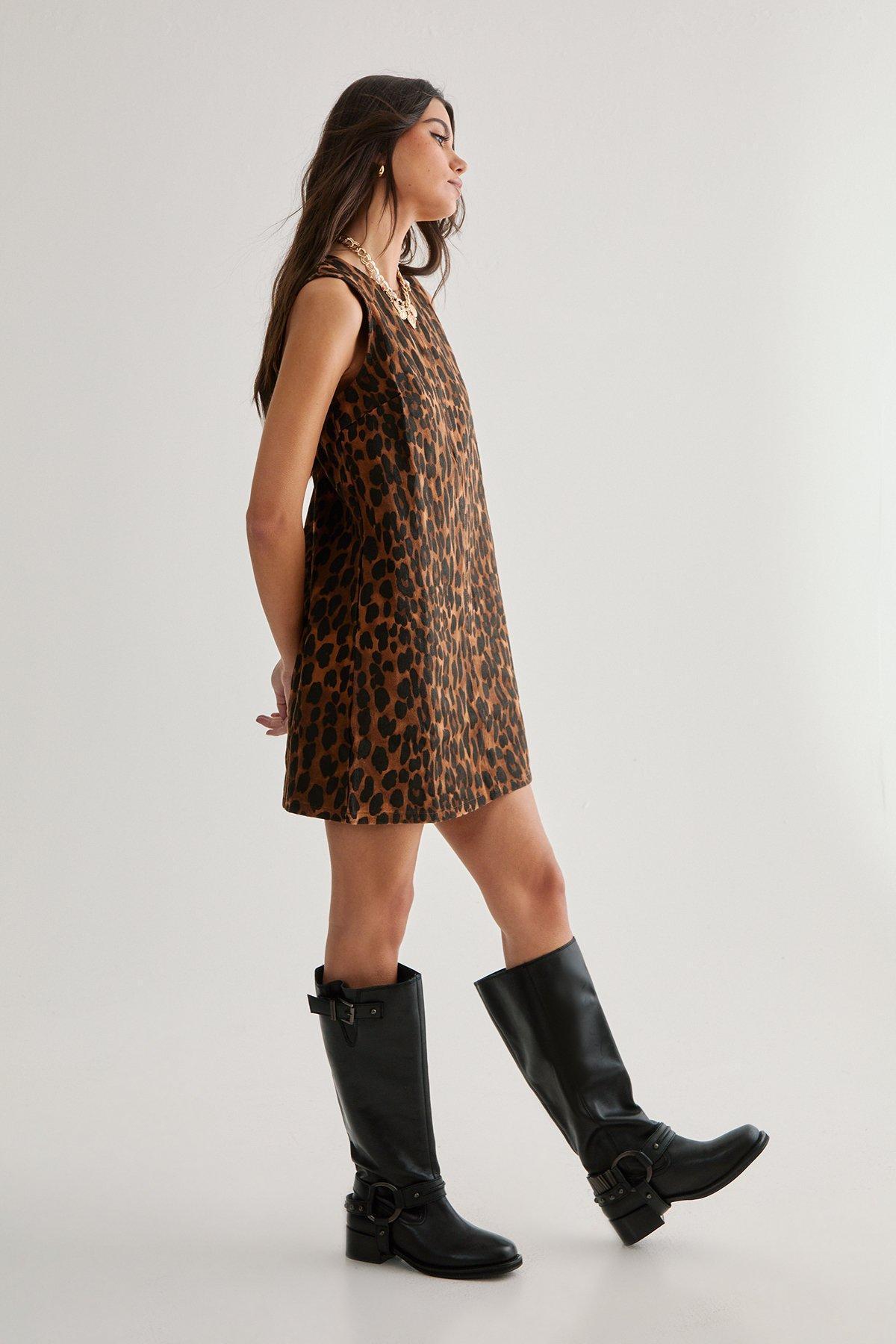 Leopard Print Tunic Mini Dress Product Image