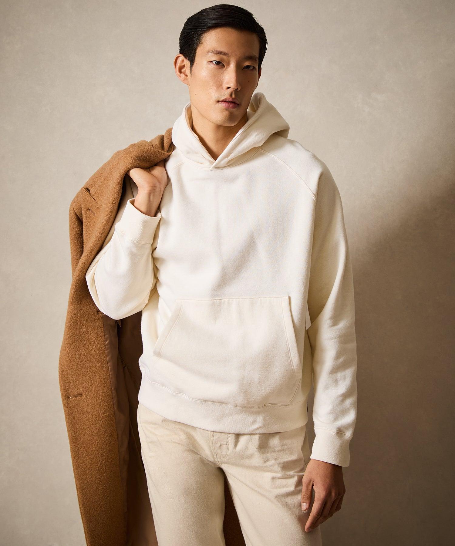 Cotton-Camelhair Fleece Hoodie in Camel Product Image