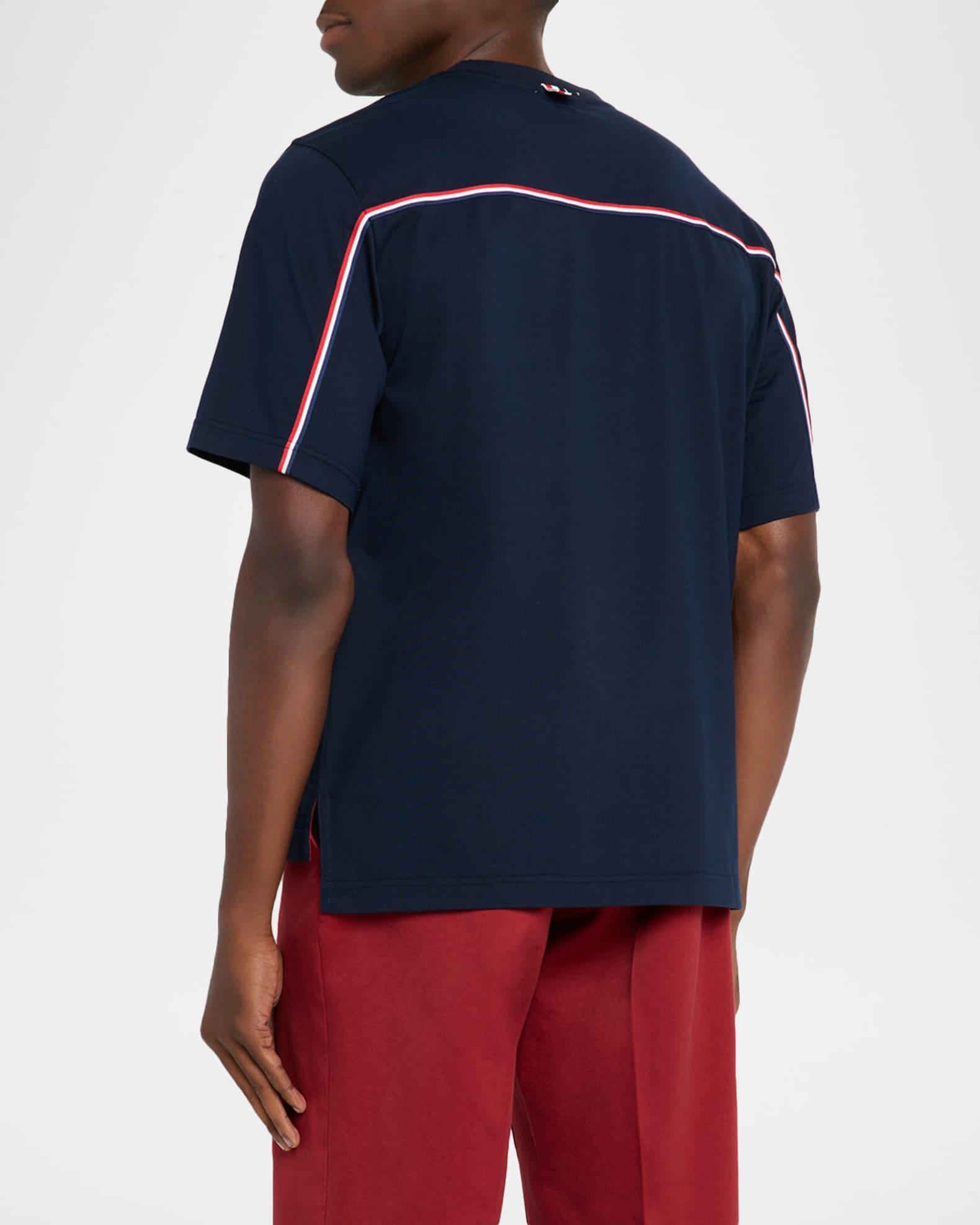 Men's Cotton Stripe-Trim Crewneck T-Shirt Product Image