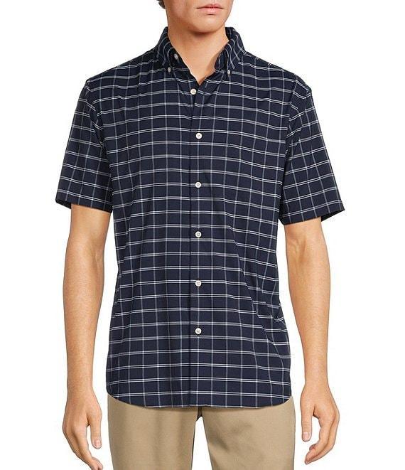 Roundtree & Yorke The Traveler Performance Short Sleeve Windowpane Sport Shirt Product Image