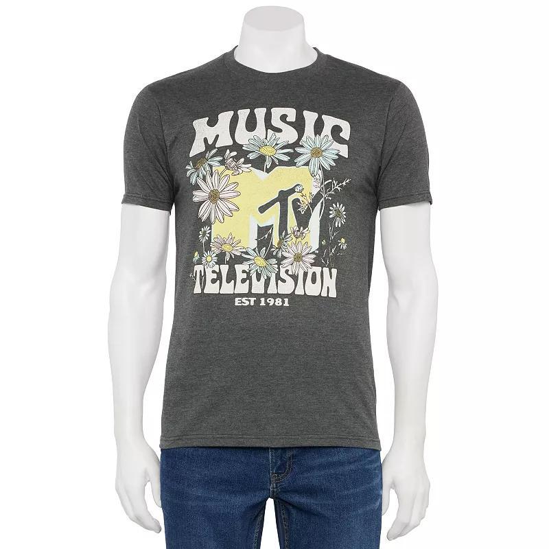 Men's MTV Flowers Logo Graphic Tee, Size: Small, Grey Heather Product Image