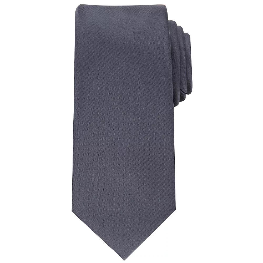 Mens Bespoke Solid Sateen Tie, Grey Sateen Product Image