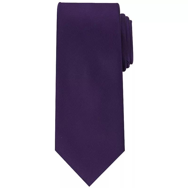 Men's Bespoke Solid Sateen Tie, Purple Sateen Product Image