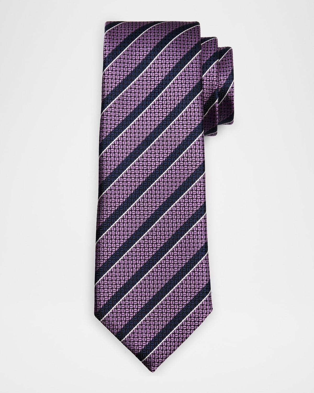 Men's Striped Geo Jacquard Tie Product Image