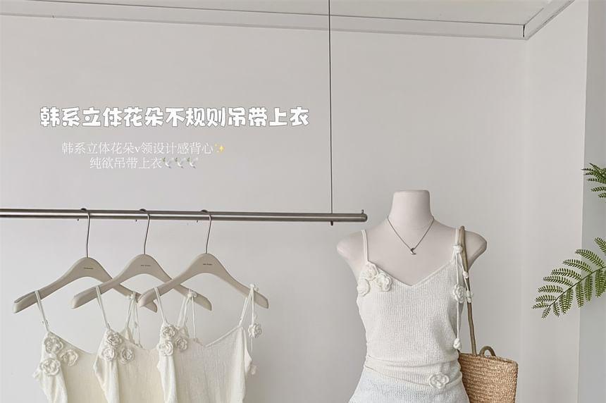 V-Neck Plain Ruffle Asymmetrical Cami Top Product Image