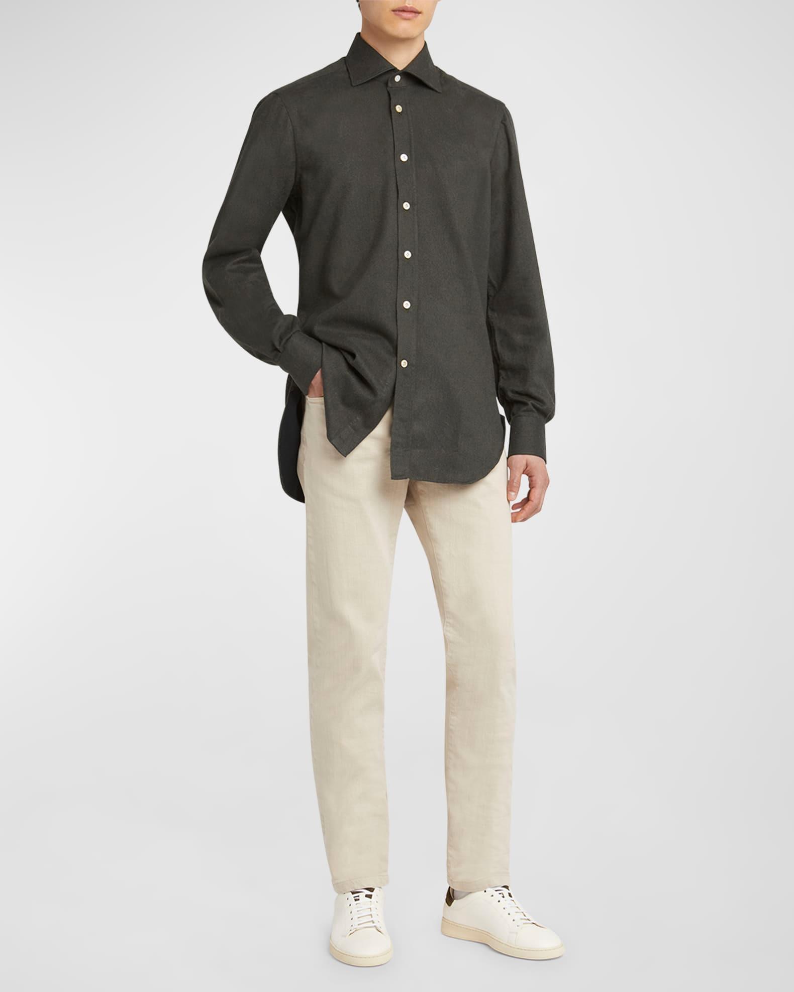 Men's Cotton Flannel Casual Button-Down Shirt Product Image