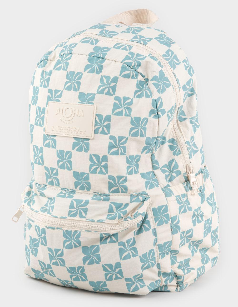 ALOHA Collection Pua Check Travel Light Backpack - TURQ COMBO Product Image