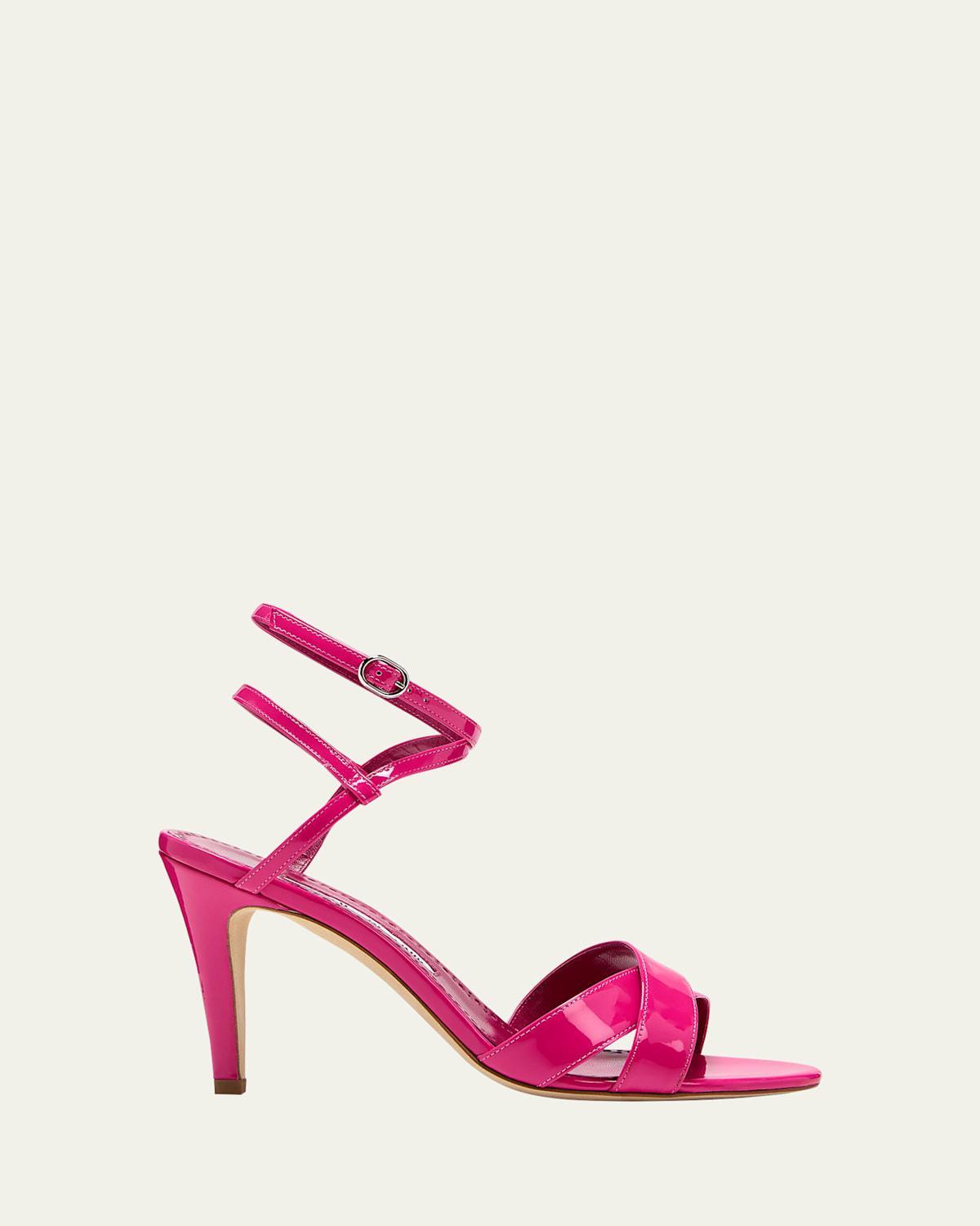 Manolo Blahnik Tormentas 90 Patent Sandal in Green Product Image